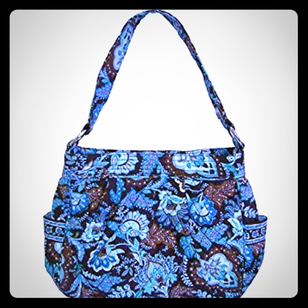 Like New Vera Bradley Blue Java quilted canvas han